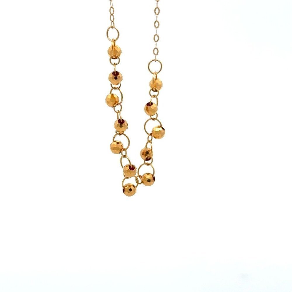 18K Gold Bracelet 6 inches plus 1 inch Tiny Beads 0.68 grams